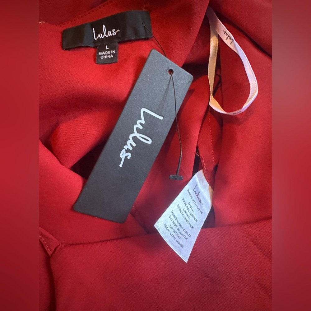 NWT Lulu’s Reinette Red Tulip Dress - Picture 8 of 8